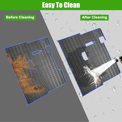 EZGO TXT Golf Cart Full Coverage Floor Liner Mat (Black Blue)