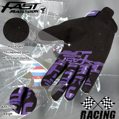 Motorcycle Gloves for Men Women (Large / White/Purple01)