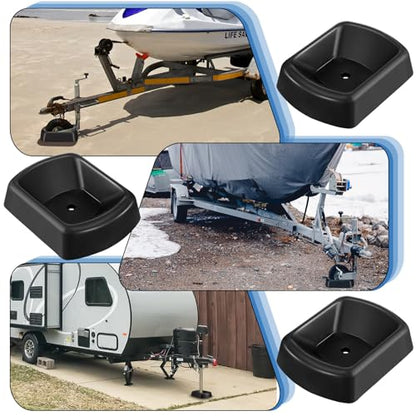 2 Pcs Jack Wheel Chock Rubber Caster Trailer Jack Caster Wheel Dock Heavy Duty 6 Inch Stabilizer Single Stopper Transport for Travel Trailer Cargo Camper Boat Roller Stopper