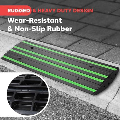 4 ft. Rubber Threshold Curb Ramp (1-Pack / Green)