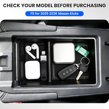Center Console Organizer Compatible with Nissan Kicks S (for Nissan Kicks 2025-2026)
