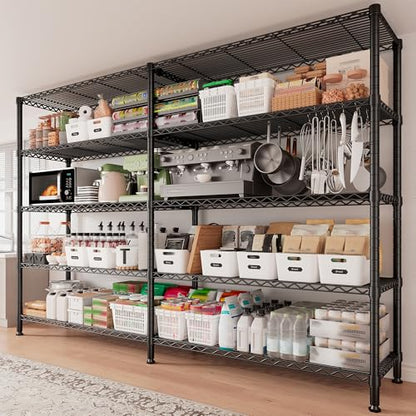 70" W Storage Shelves (Black-70" W*15.8" D*72.4" H)