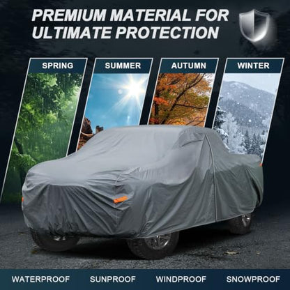 16 Layers Truck Cover Waterproof All Weather. See Truck Size Chart (4 Truck Cover / 4 Truck XXL - Max Length to 248",Max Cab to 149")