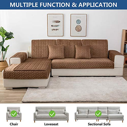 Couch Cover Sectional Couch Covers (43''x94''/Rectangular / Brown)