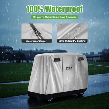 4 Passenger Golf Cart Cover for Yamaha EZGO Club Car (Silver)