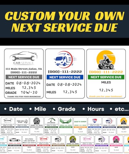 Oil Change Stickers for Windshield Personalized with Your Logo (Small)