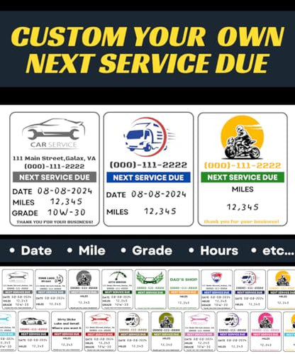 Oil Change Stickers for Windshield Personalized with Your Logo (Small)