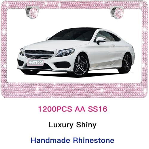 2 Pack License Plate Frames for Women (Pink (2PCS))