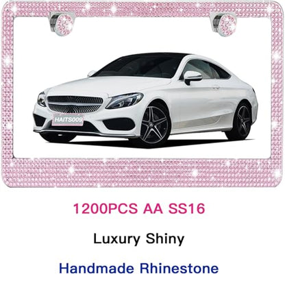 2 Pack License Plate Frames for Women (Pink (2PCS))