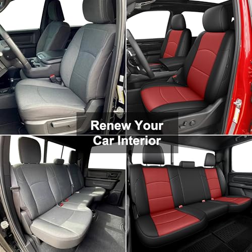 Seat Covers for Ram 2500 (Black+Red / Ram 2019-2026 2500 Full Set)