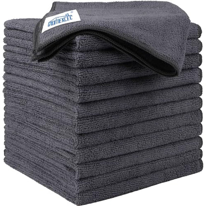 Microfiber Cleaning Cloth 12 Pack (Grey / 12.5 x 12.5 Inch)