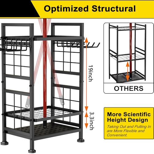 3 Tier Garden Tool Organizer (17 x 12.8 x 30.3 / Black)