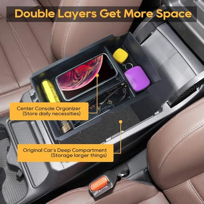 2026 CRV Center Console Organizer for 2023 2024 2025 2026 Honda CRV Accessories ABS Plastic Armrest Console Tray Compatible with 2023 (2023-2026 Honda CRV 1Pack Tray)