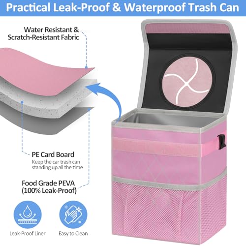Car Trash Can for SUVs (Pink / 2 Gallons)