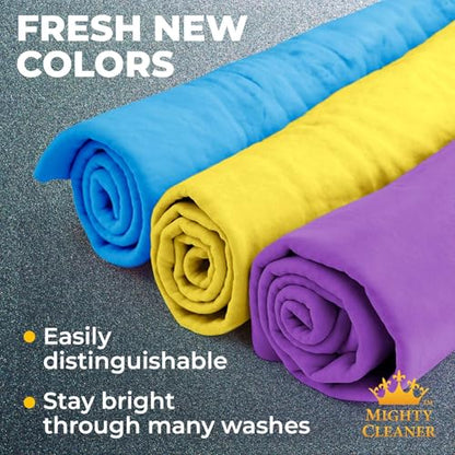 Premium Shammy Cloth for Car Drying (Purple, Blue, Yellow)