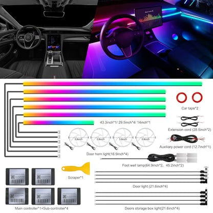 Dreamcolor Acrylic Interior Car LED Strip Light with Wireless APP (Dreamcolor 22 in 1)