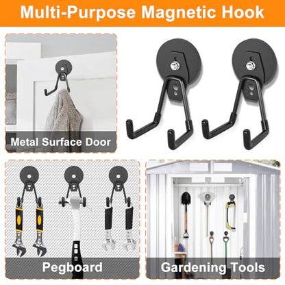 Strong Magnetic Hooks Heavy Duty Magnet Garage Hooks for Cruise (Black_L_Hooks)