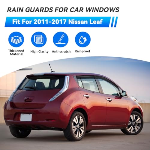4pcs Window Visors Rain Guards for 2011 (2011-2017 Leaf)