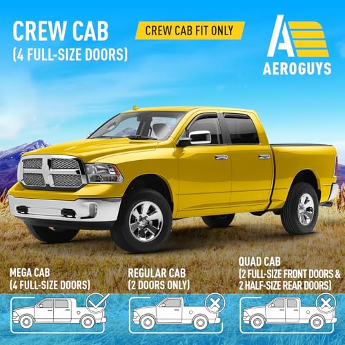 Extra Durable Window Deflectors in (For Dodge RAM 09-18 Crew Cab)