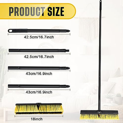 10 Pack 18 Inch Push Broom Bulk (Yellow)