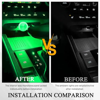 4PCS USB LED Car Interior Atmosphere Lamp (Green)
