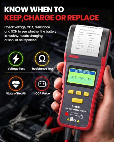 BST500 Car Battery Tester with Printer (BST500)