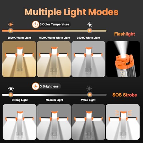 Rechargeable Camping Light with Tripod Stand (Orange)