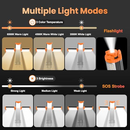 Rechargeable Camping Light with Tripod Stand (Orange)