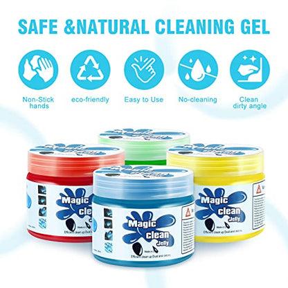 4 Pack Car Cleaning Gels (Blue+red+green+yellow)