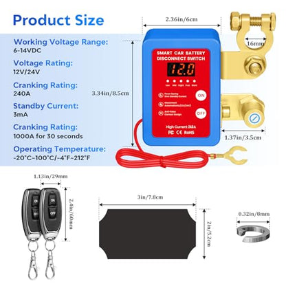 Remote Battery Disconnect Switch 12V (blue)