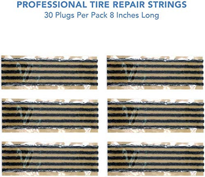 30 pcs 8" Black Tire Repair Strings Tire Repair Plugs (Black / 8" x φ0.236" 30pcs)