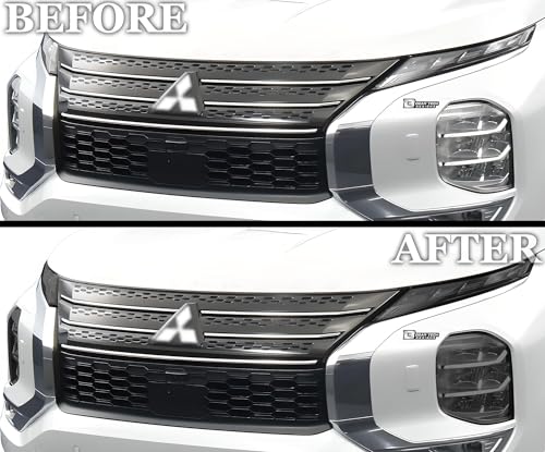 Full Headlight Head Light Tint Kit Compatible with Mitsubishi Outlander 2022 (FRONT KIT / Light Smoke)