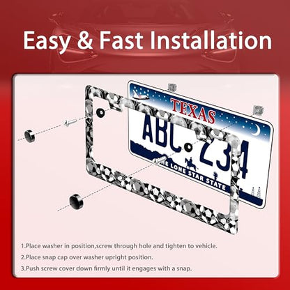 Soccer Ball License Plate Frame Stainless Steel Funny Sports License Holder (Funny Soccer Balls)