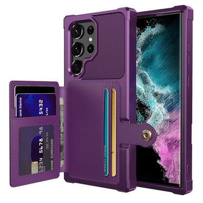 for Samsung Galaxy S23 Ultra Case with Card Holder (Purple / Samsung Galaxy S23 Ultra)