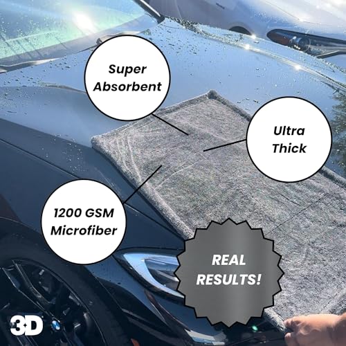 Hydro-FIL XL | Professional Grade Microfiber Towel | Extra Large 20” x 31.5” | Highly Absorbent | Premium Drying Cloth for Car Detailing (Grey) (Grey)