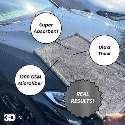 Hydro-FIL XL | Professional Grade Microfiber Towel | Extra Large 20” x 31.5” | Highly Absorbent | Premium Drying Cloth for Car Detailing (Grey) (Grey)