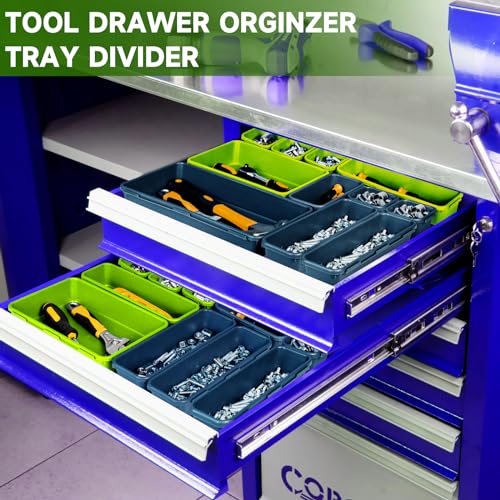 Tool Box Organizer Tray (Blue & Green: 60 PCS)