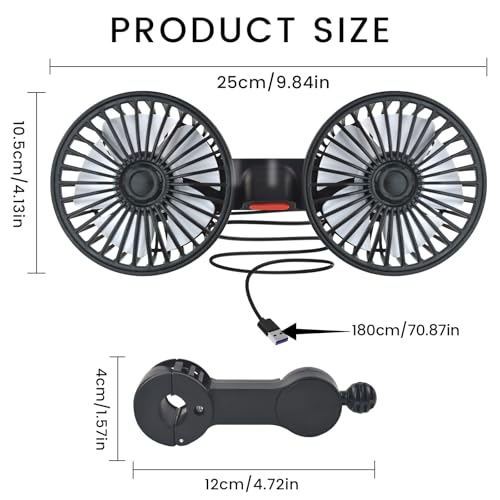 USB Car Cooling Fans for Backseat
