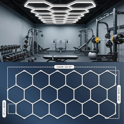 Hexagon Garage Lights (18-Girds / Non-Dimmable)
