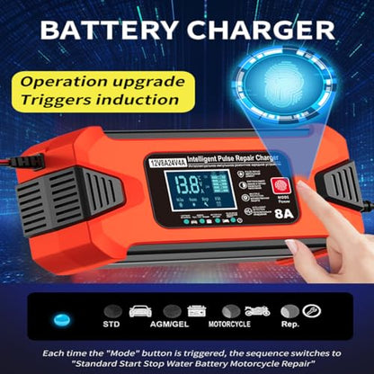 8 Amp Smart Car Battery Charger and Maintainer