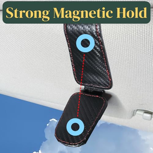 Leather Sunglass Clip for Car Visor (Carbon Fiber)