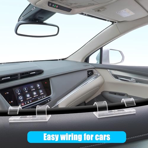50pcs Medium Self Adhesive Cable Clips Clear (Medium / Clear)