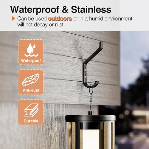 10 Pack Coat Hook for Hanging (Black / 10 Pack)