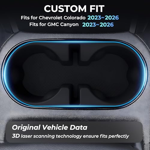 Center Console Cup Holder Inserts for Chevrolet Colorado & GMC Canyon 2026 2025 2024 2023 (Cup Holder for 2023-2026 Colorado & Canyon)