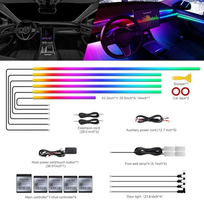 Dreamcolor Acrylic Interior Car LED Strip Light with Wireless APP (Dreamcolor 14 in 1)