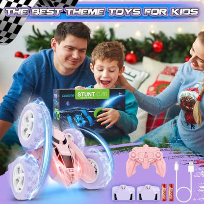 Pink Purple RC Stunt Car for Kids (Purple&pink Pro)