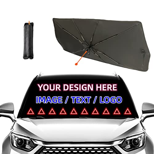 Custom Windshield Sun Shade Umbrella Foldable Personalized Sun Umbrella (57'' X 30'' / style-AB35)