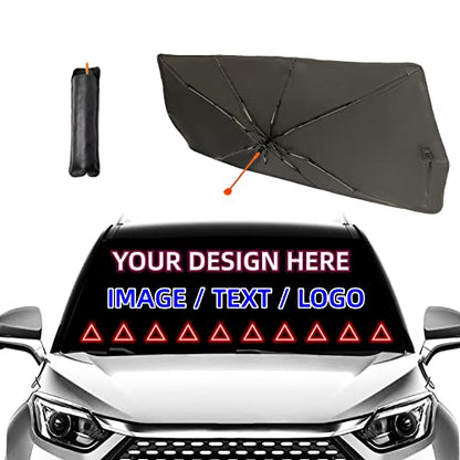 Custom Windshield Sun Shade Umbrella Foldable Personalized Sun Umbrella (57'' X 30'' / style-AB35)