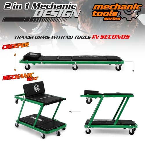 Heavy Duty Convertible Mechanic Creeper (Green / 48")