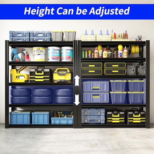 Metal Storage Shelving (Black / 5 Tier - (16"D x 36"W x 72"H))